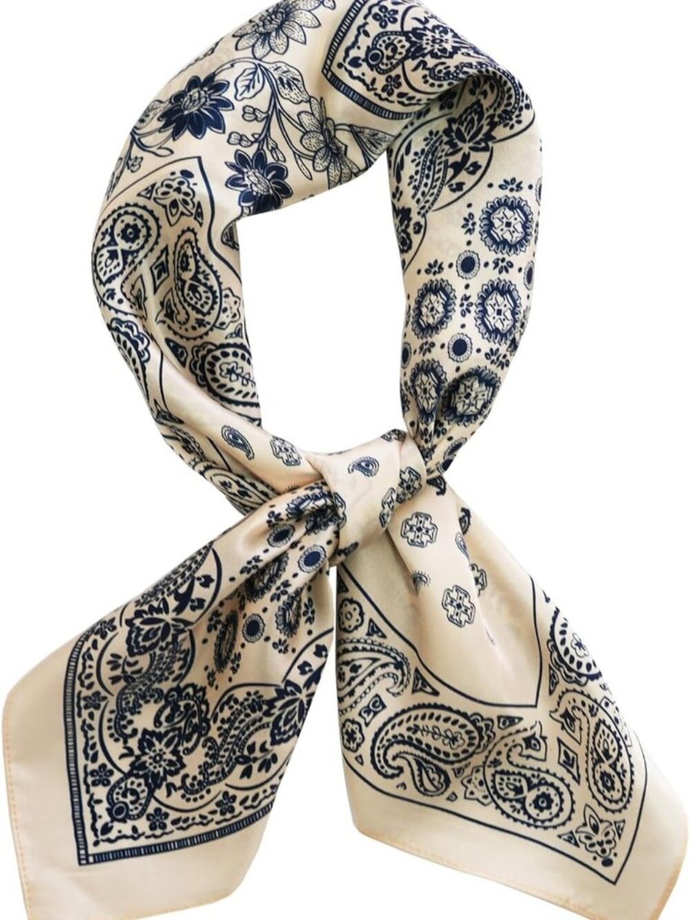 100% Pure Mulberry Silk Square Scarf - 26''x26'' Hair & Neck Accessory for Women